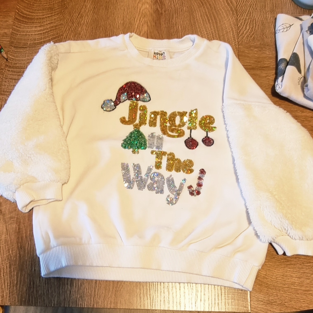 Festive White Kids Sweatshirt with Colorful Accents